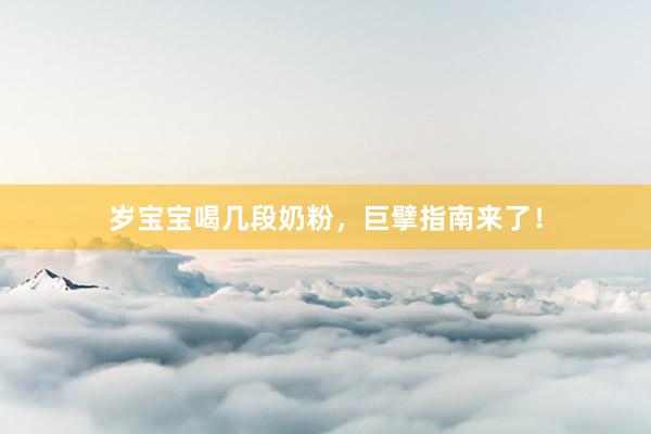 岁宝宝喝几段奶粉，巨擘指南来了！