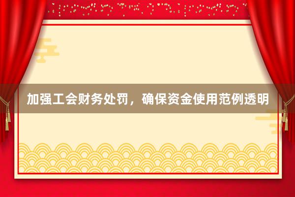 加强工会财务处罚，确保资金使用范例透明