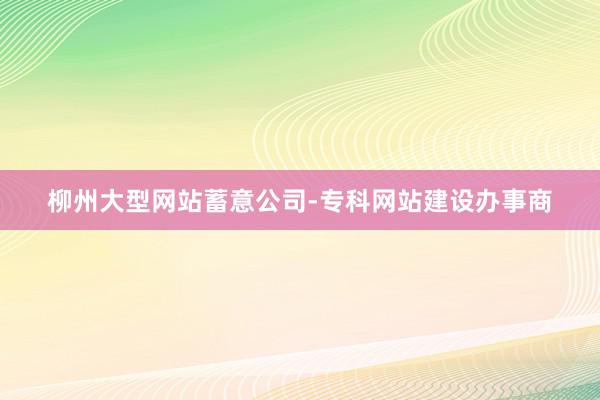 柳州大型网站蓄意公司-专科网站建设办事商