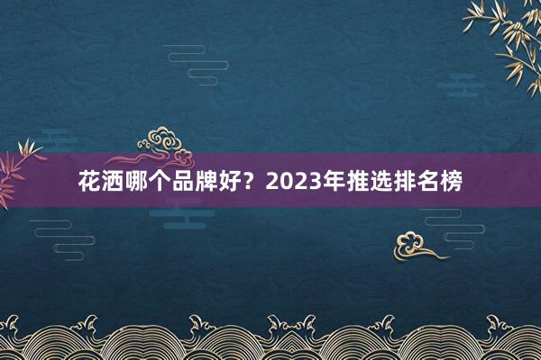 花洒哪个品牌好？2023年推选排名榜
